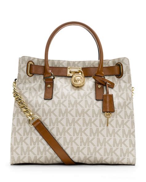 michael michael kors hamilton large tote bag vanilla|michael kors hamilton studded tote.